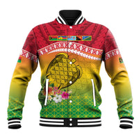 Melanesian Ni-Vanuatu Baseball Jacket Sea Turtle with Sand Drawing Pattern LT9 Unisex Reggae - Polynesian Pride