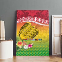 Melanesian Ni-Vanuatu Canvas Wall Art Sea Turtle with Sand Drawing Pattern LT9 - Polynesian Pride