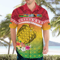 Melanesian Ni-Vanuatu Hawaiian Shirt Sea Turtle with Sand Drawing Pattern LT9 - Polynesian Pride