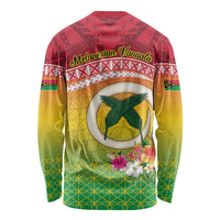 Melanesian Ni-Vanuatu Long Sleeve Shirt Sea Turtle with Sand Drawing Pattern