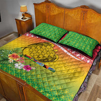 Melanesian Ni-Vanuatu Quilt Bed Set Sea Turtle with Sand Drawing Pattern LT9 - Polynesian Pride