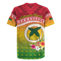 Melanesian Ni-Vanuatu Rugby Jersey Sea Turtle with Sand Drawing Pattern LT9 - Polynesian Pride