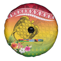 Melanesian Ni-Vanuatu Spare Tire Cover Sea Turtle with Sand Drawing Pattern LT9 - Polynesian Pride