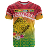 Melanesian Ni-Vanuatu T Shirt Sea Turtle with Sand Drawing Pattern LT9 Reggae - Polynesian Pride