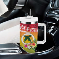 Melanesian Ni-Vanuatu Tumbler With Handle Sea Turtle with Sand Drawing Pattern LT9 - Polynesian Pride