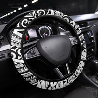Personalised New Zealand Waitangi and ANZAC day Steering Wheel Cover LT9 Universal Fit White - Polynesian Pride