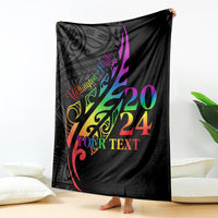 Personalised New Zealand Wellington Pride Blanket Maori Fern with Pride Flag 2024 LT9 - Polynesian Pride