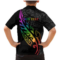 Personalised New Zealand Wellington Pride Family Matching Mermaid Dress and Hawaiian Shirt Maori Fern with Pride Flag 2024 LT9 - Polynesian Pride