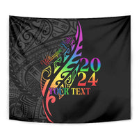 Personalised New Zealand Wellington Pride Tapestry Maori Fern with Pride Flag 2024 LT9 - Polynesian Pride