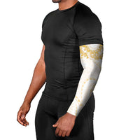 Aloha Lei Onaona Arm Sleeves Beige Hawaiian Tribal Pattern - Polynesian Pride