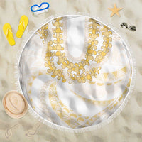 Aloha Lei Onaona Beach Blanket Beige Hawaiian Tribal Pattern LT9 One Size 150cm Beige - Polynesian Pride