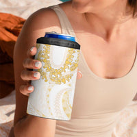 Aloha Lei Onaona 4 in 1 Can Cooler Tumbler Beige Hawaiian Tribal Pattern