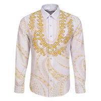 Aloha Lei Onaona Family Matching Puletasi and Hawaiian Shirt Beige Hawaiian Tribal Pattern