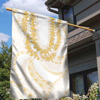 Aloha Lei Onaona Garden Flag Beige Hawaiian Tribal Pattern