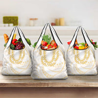 Aloha Lei Onaona Grocery Bag Beige Hawaiian Tribal Pattern LT9 3-pack One Size Beige - Polynesian Pride