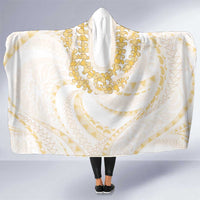 Aloha Lei Onaona Hooded Blanket Beige Hawaiian Tribal Pattern LT9 One Size Beige - Polynesian Pride