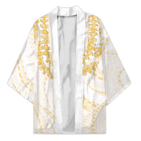 Aloha Lei Onaona Kimono Beige Hawaiian Tribal Pattern LT9 Unisex Beige - Polynesian Pride