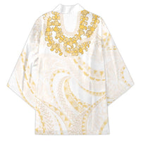 Aloha Lei Onaona Kimono Beige Hawaiian Tribal Pattern LT9 - Polynesian Pride