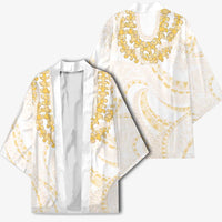 Aloha Lei Onaona Kimono Beige Hawaiian Tribal Pattern LT9 - Polynesian Pride