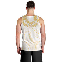 Aloha Lei Onaona Men Tank Top Beige Hawaiian Tribal Pattern LT9 - Polynesian Pride
