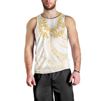 Aloha Lei Onaona Men Tank Top Beige Hawaiian Tribal Pattern LT9 - Polynesian Pride
