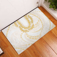 Aloha Lei Onaona Rubber Doormat Beige Hawaiian Tribal Pattern LT9 - Polynesian Pride