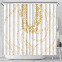 Aloha Lei Onaona Shower Curtain Beige Hawaiian Tribal Pattern
