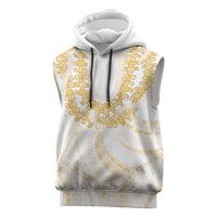 Aloha Lei Onaona Sleeveless Hoodie Beige Hawaiian Tribal Pattern LT9 Beige - Polynesian Pride