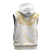 Aloha Lei Onaona Sleeveless Zip Hoodie Beige Hawaiian Tribal Pattern LT9 - Polynesian Pride