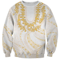 Aloha Lei Onaona Sweatshirt Beige Hawaiian Tribal Pattern LT9 Unisex Beige - Polynesian Pride