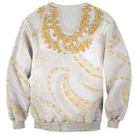 Aloha Lei Onaona Sweatshirt Beige Hawaiian Tribal Pattern LT9 - Polynesian Pride