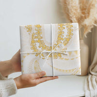 Aloha Lei Onaona Wrapping Paper Beige Hawaiian Tribal Pattern - Polynesian Pride