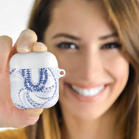 Aloha Lei Onaona AirPods Case Navy Blue Hawaiian Tribal Pattern LT9 Blue - Polynesian Pride
