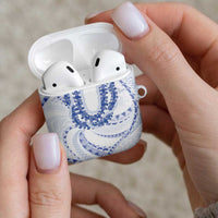 Aloha Lei Onaona AirPods Case Navy Blue Hawaiian Tribal Pattern - Polynesian Pride