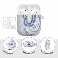 Aloha Lei Onaona AirPods Case Navy Blue Hawaiian Tribal Pattern LT9 - Polynesian Pride