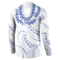Aloha Lei Onaona Button Sweatshirt Navy Blue Hawaiian Tribal Pattern LT9 - Polynesian Pride