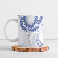 Aloha Lei Onaona Ceramic Mug Navy Blue Hawaiian Tribal Pattern - Polynesian Pride