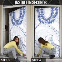 Aloha Lei Onaona Door Cover Navy Blue Hawaiian Tribal Pattern LT9 - Polynesian Pride