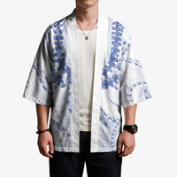 Aloha Lei Onaona Kimono Navy Blue Hawaiian Tribal Pattern LT9 - Polynesian Pride