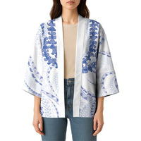 Aloha Lei Onaona Kimono Navy Blue Hawaiian Tribal Pattern LT9 - Polynesian Pride
