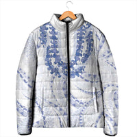 Aloha Lei Onaona Padded Jacket Navy Blue Hawaiian Tribal Pattern LT9 - Polynesian Pride