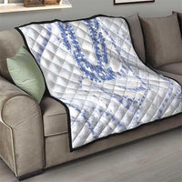 Aloha Lei Onaona Quilt Navy Blue Hawaiian Tribal Pattern