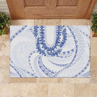 Aloha Lei Onaona Rubber Doormat Navy Blue Hawaiian Tribal Pattern LT9 Blue - Polynesian Pride