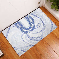 Aloha Lei Onaona Rubber Doormat Navy Blue Hawaiian Tribal Pattern LT9 - Polynesian Pride