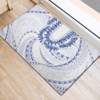 Aloha Lei Onaona Rubber Doormat Navy Blue Hawaiian Tribal Pattern LT9 - Polynesian Pride