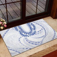 Aloha Lei Onaona Rubber Doormat Navy Blue Hawaiian Tribal Pattern LT9 - Polynesian Pride