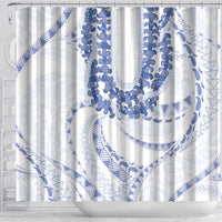Aloha Lei Onaona Shower Curtain Navy Blue Hawaiian Tribal Pattern