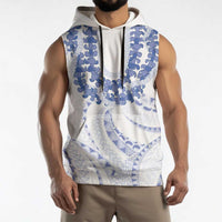 Aloha Lei Onaona Sleeveless Hoodie Navy Blue Hawaiian Tribal Pattern LT9 - Polynesian Pride