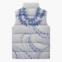 Aloha Lei Onaona Sleeveless Puffer Jacket Navy Blue Hawaiian Tribal Pattern LT9 - Polynesian Pride
