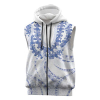 Aloha Lei Onaona Sleeveless Zip Hoodie Navy Blue Hawaiian Tribal Pattern LT9 Blue - Polynesian Pride